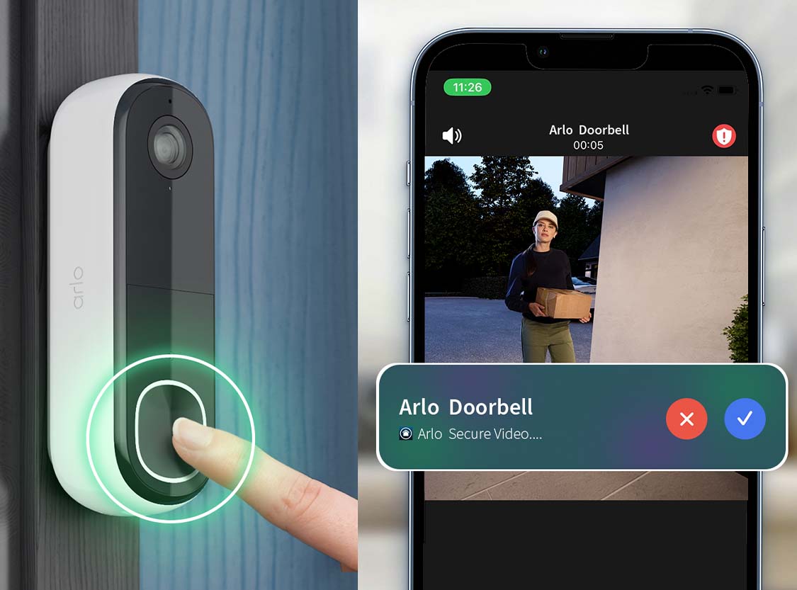  "Receive a video call to your mobile the moment the doorbell is pressed, so you can see, hear and speak to whoever is there - without having to wait for the app to open! "